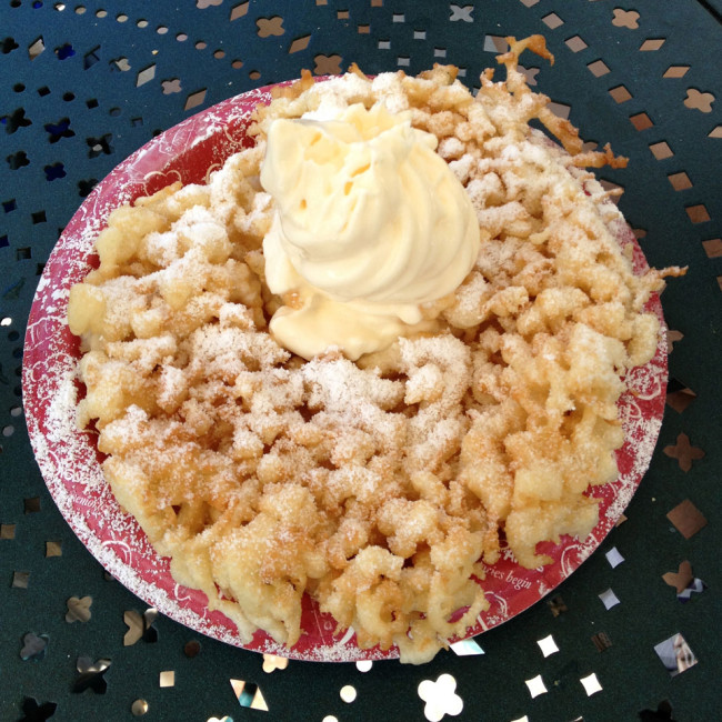 Funnel Cake Topped With Soft Serve
