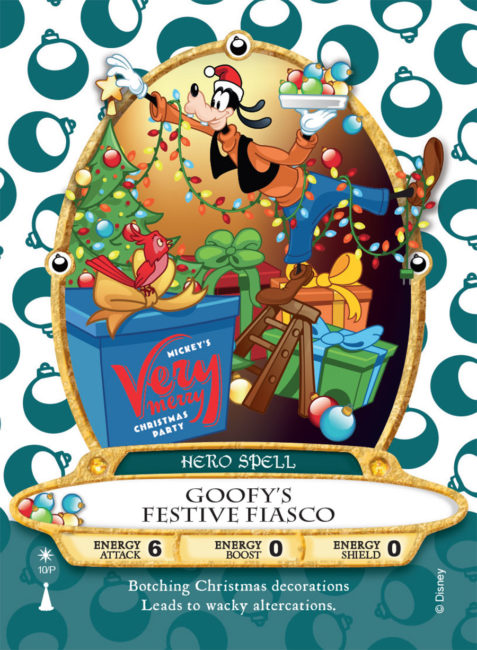 Goofy's Festive Fiasco Card - Sorcerers of the Magic Kingdom at Disney World