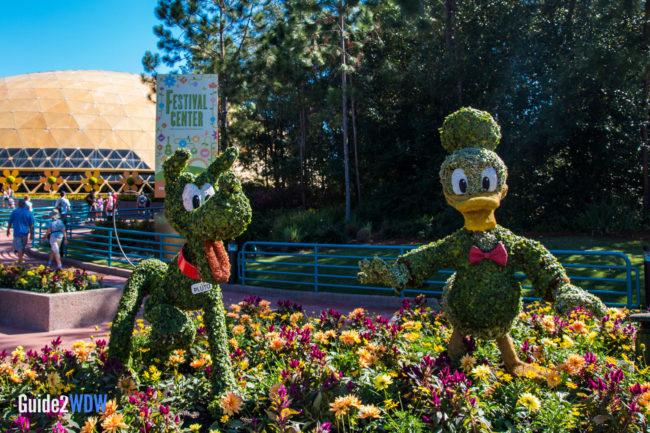 Donald Pluto - Mickey and Friends - Topiaries at the Epcot Flower and Garden Festival