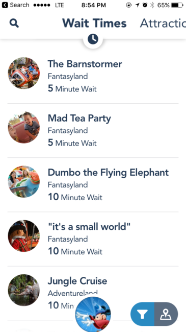 My Disney Experience App Wait Times