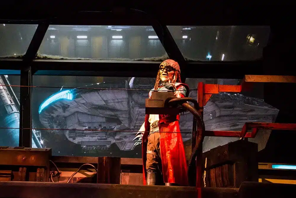 Hondo - Millennium Falcon Smugglers Run Queue - Star Wars Galaxy's Edge- Disneyland- Guide2WDW