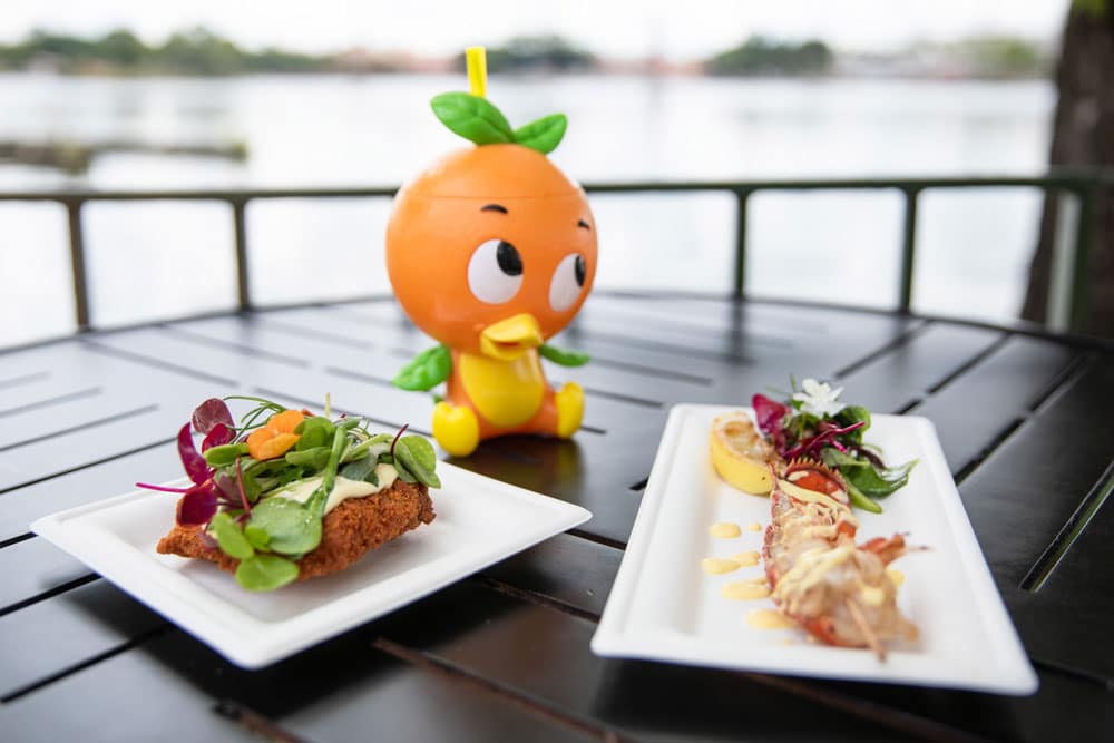 Orange Bird sipper and two entrees - Epcot International Food And Wine Festival