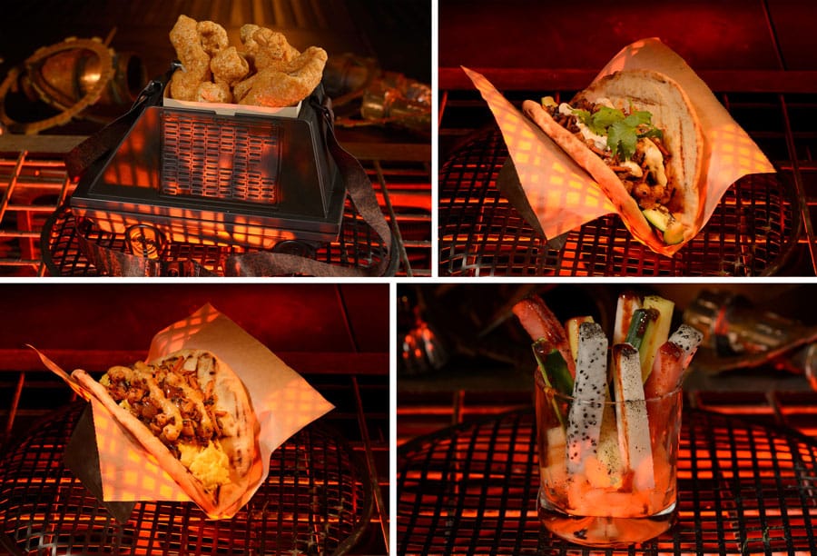 Four Pictures of New Food at Ronto Roasters at Star Wars: Galaxy's Edge