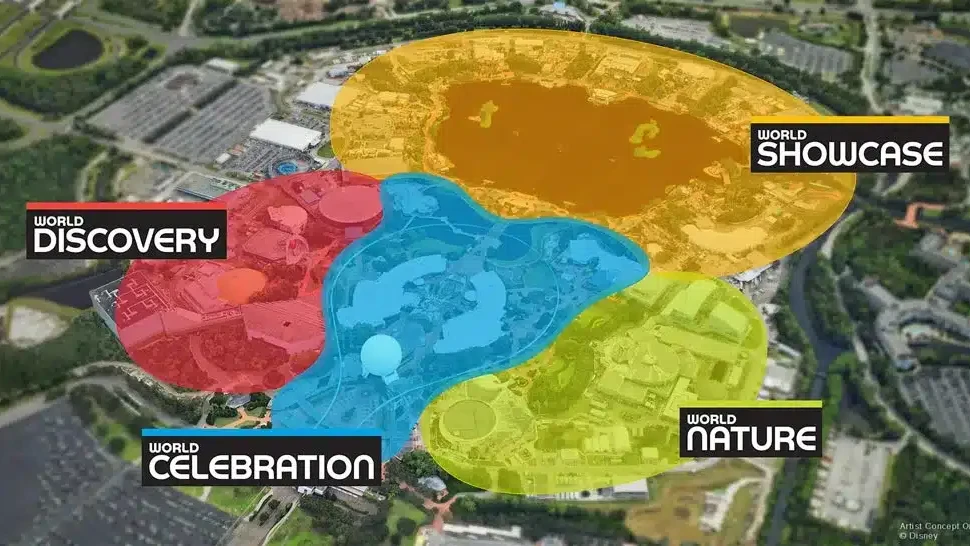 Epcot - Four Neighborhoods Map