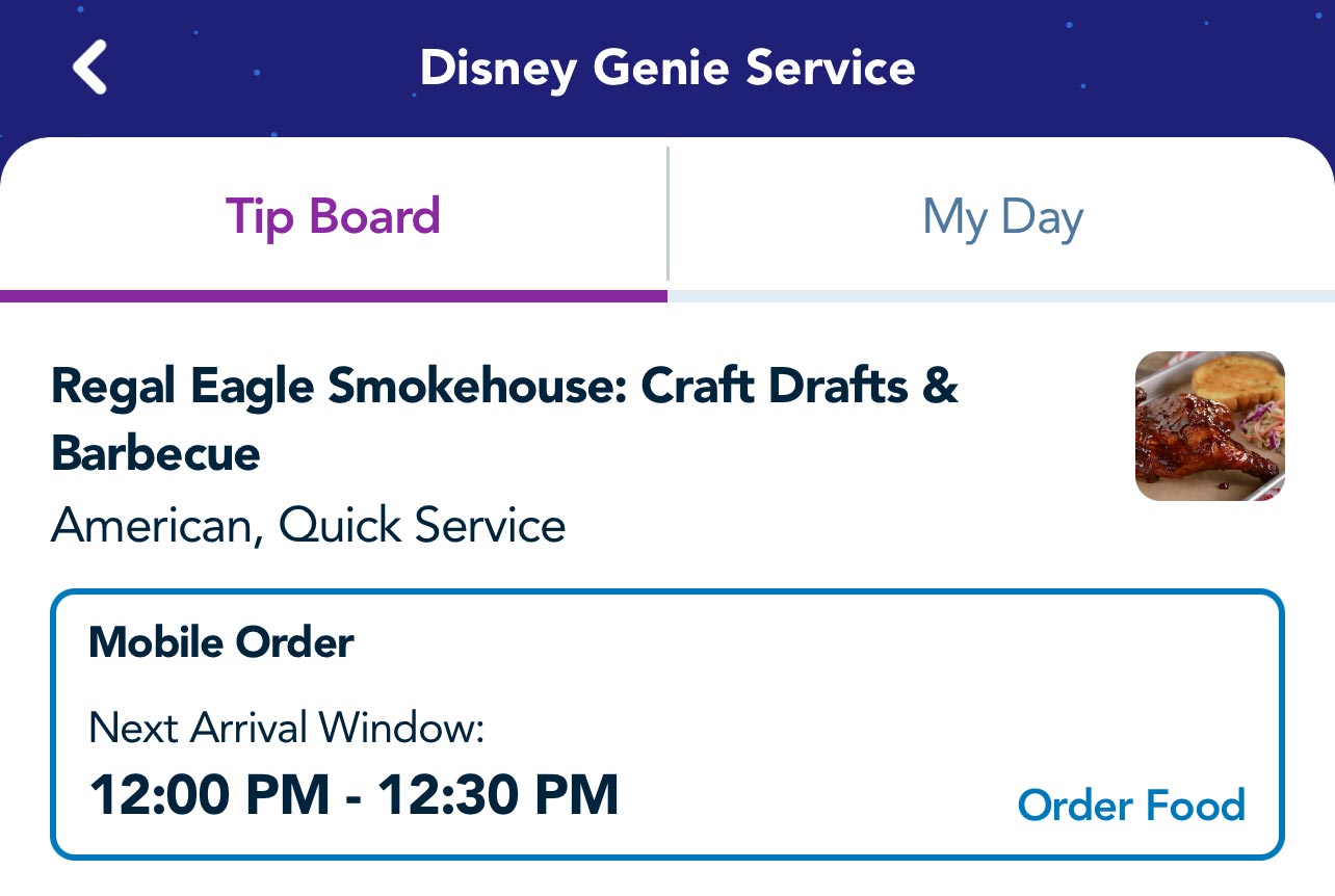 Mobile Order - Disney Genie Guide