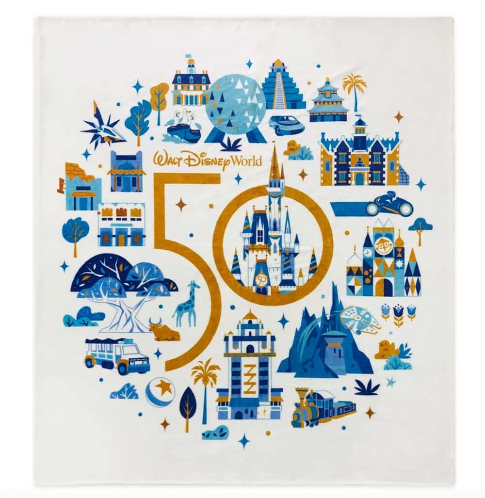 WDW Fleece Blanket - 50th Anniversary