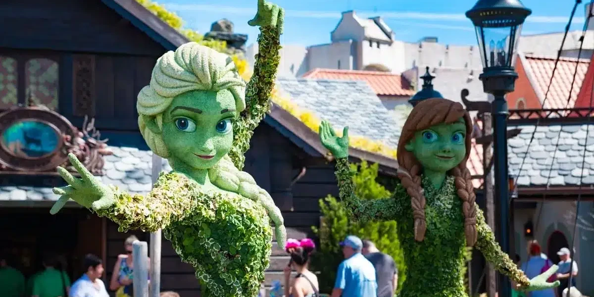 Anna and Elsa Topiaries - EPCOT Flower and Garden Festival - Disney World Events - Guide2WDW