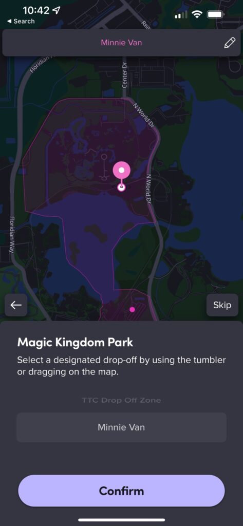 Disney Minnie Van - Magic Kingdom Drop Off Location
