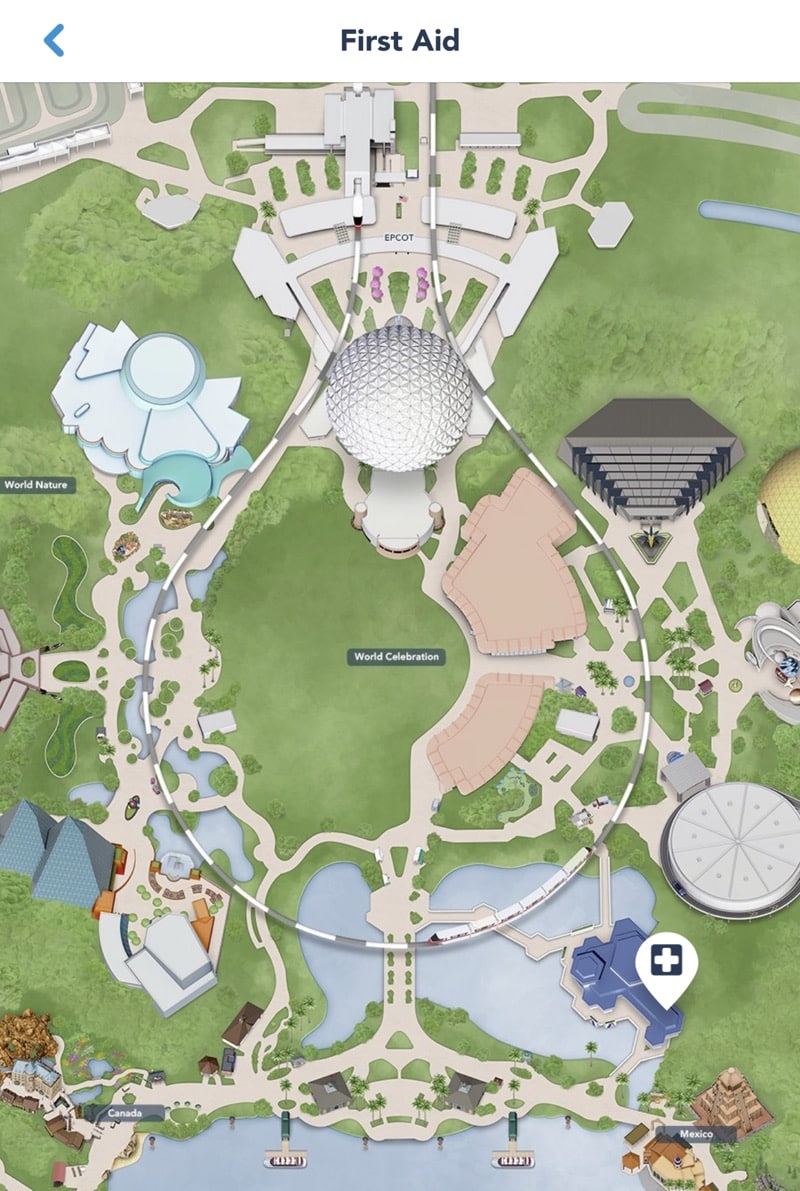 EPCOT First Aid Map - Guide2WDW