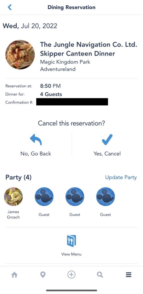 Disney World - How to Cancel a Dining Reservation