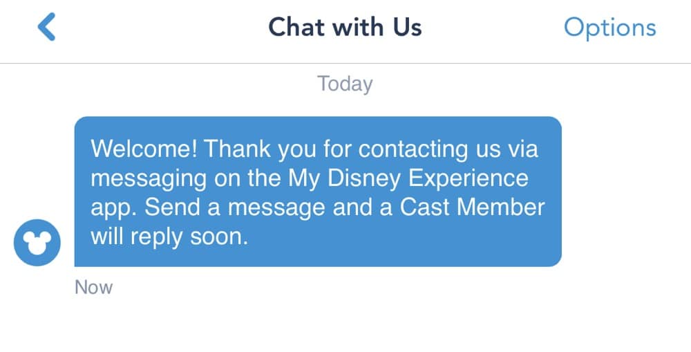 Disney World App - Chat to Help with Dining Reservations