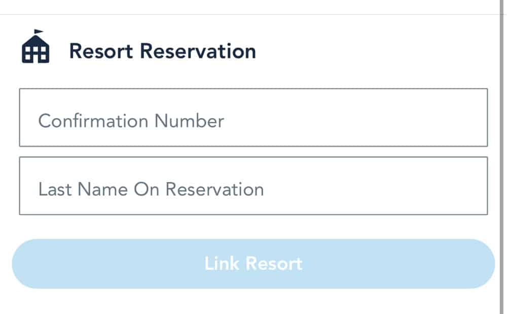 Disney World App - Link Resort Reservation