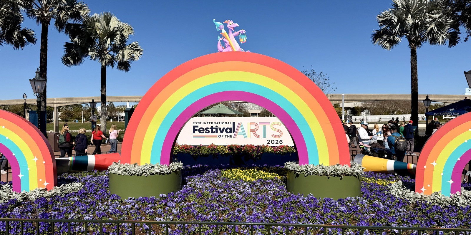 EPCOT Festival of the Arts Hero Image - Figment on a Rainbow - Guide2WDW