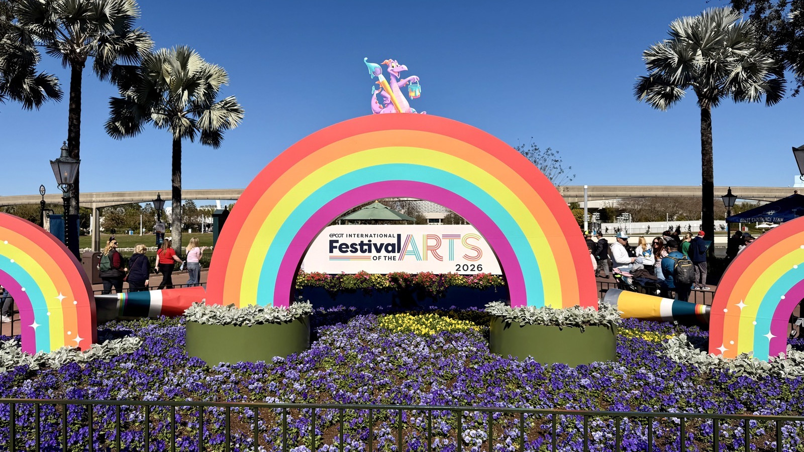 EPCOT Festival of the Arts Hero Image - Figment on a Rainbow - Guide2WDW