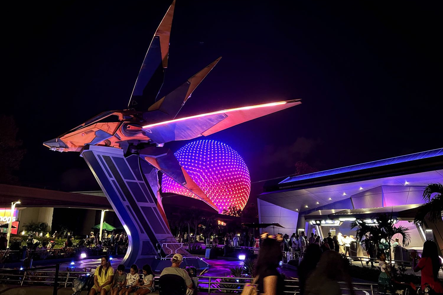 Guardians of the Galaxy at EPCOT at night - Best Disney World Rides