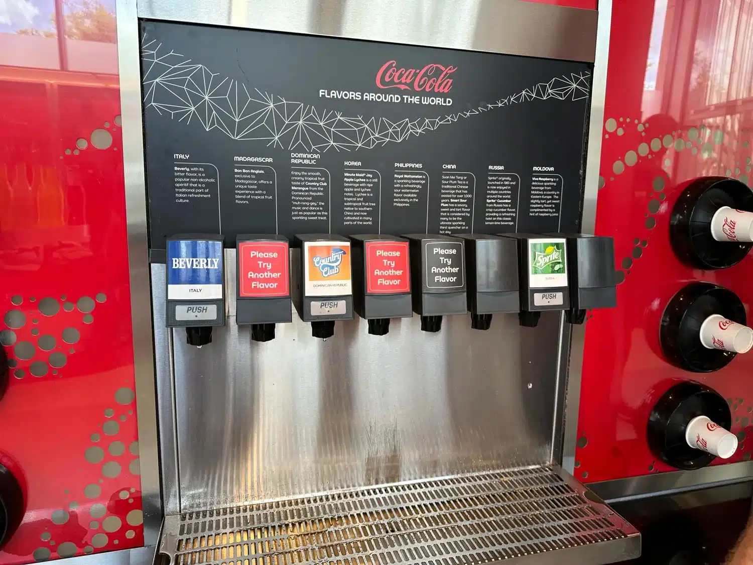 Club Cool Soda Dispenser at EPCOT - Disney World Freebies