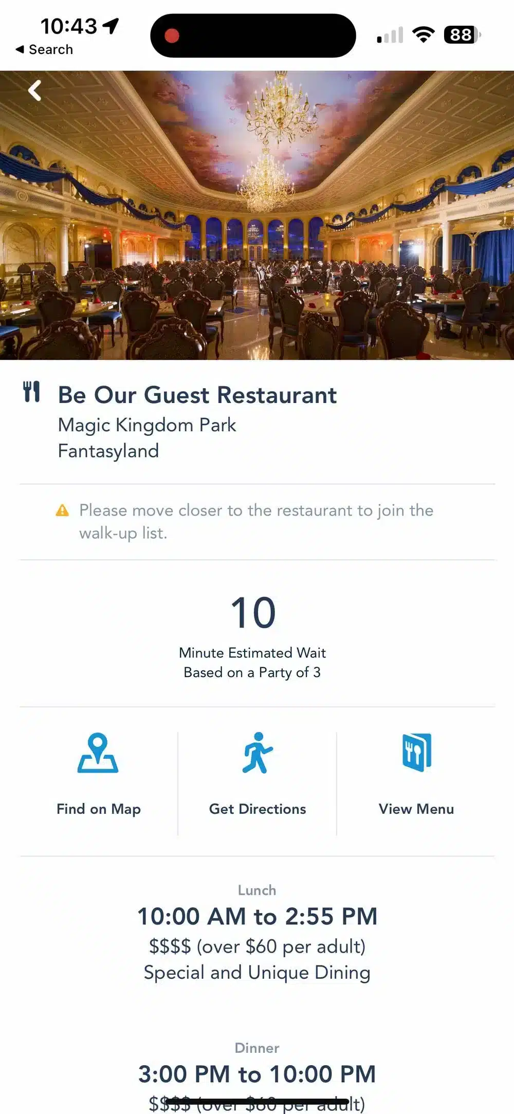 Be Our Guest - Walk Up List