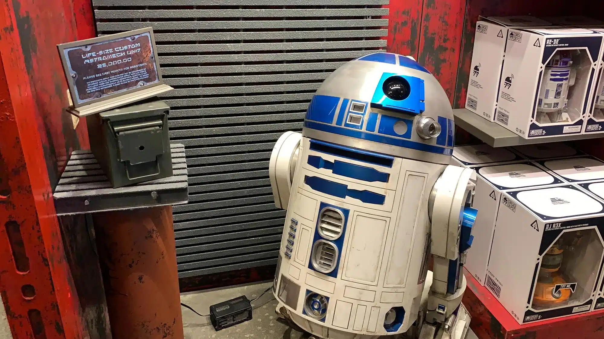 $25000 R2D2 inside Droid Depot at Star Wars Galaxy's Edge