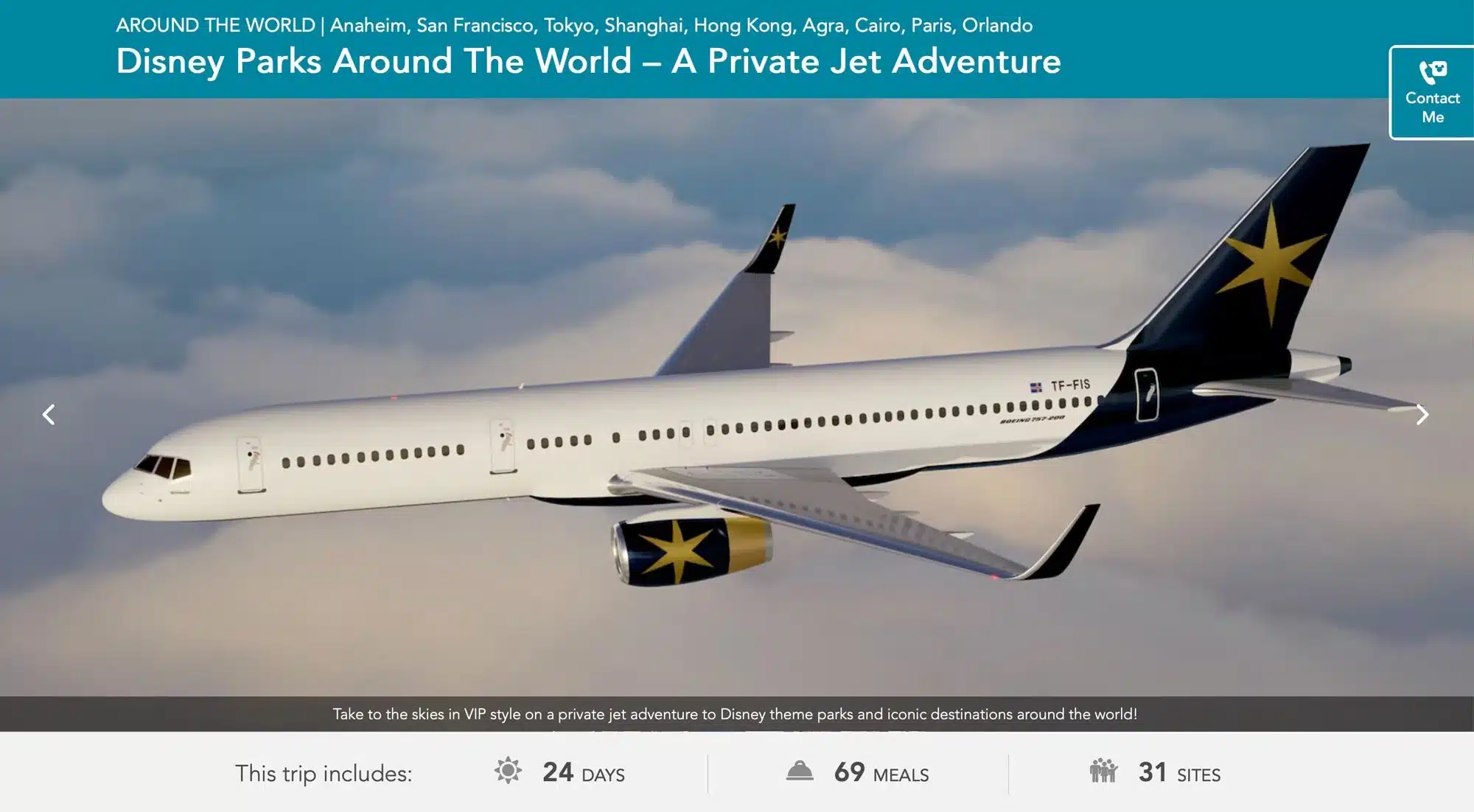 Disney Private Jet Adventure Website