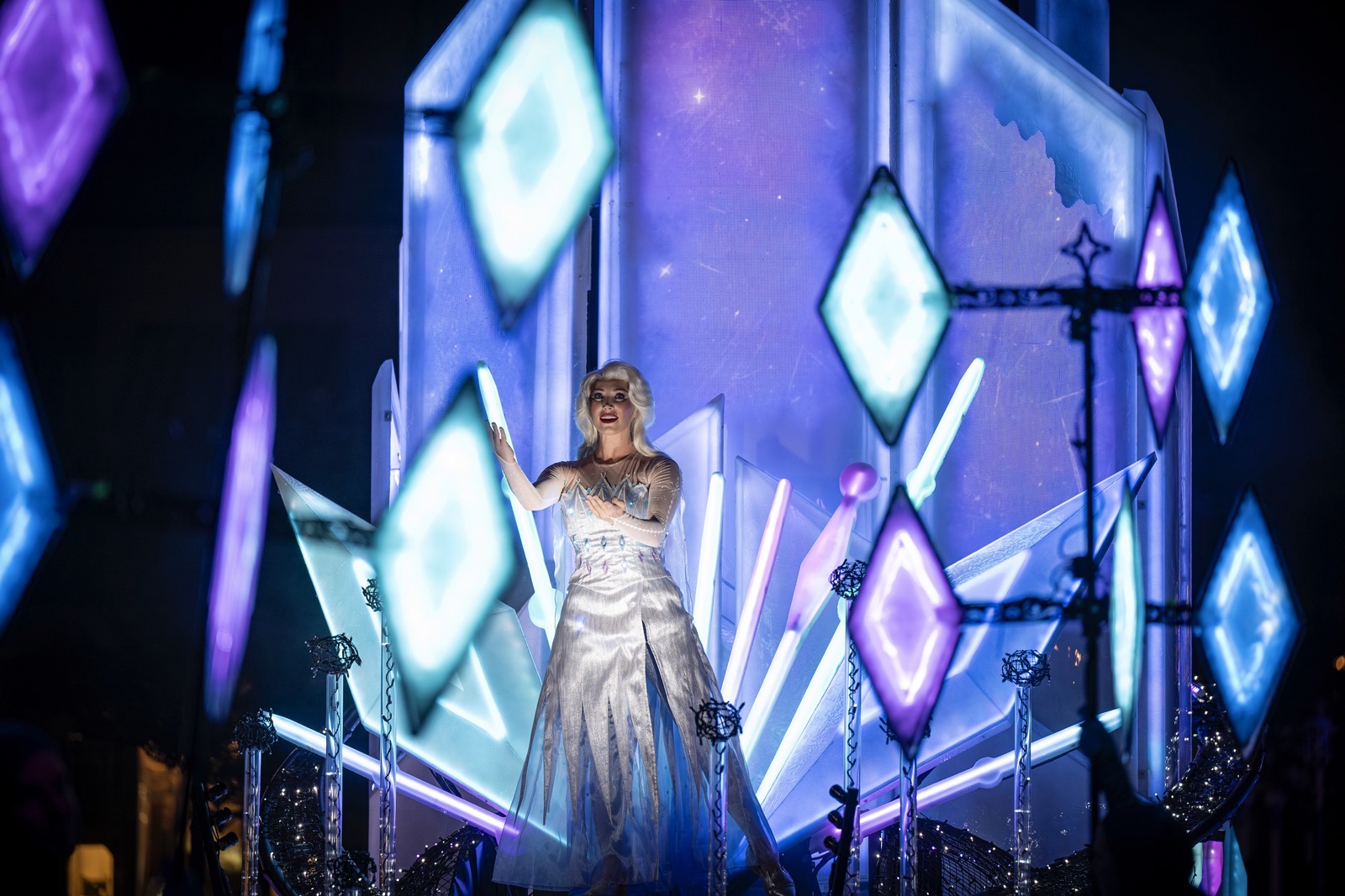 Elsa on the Frozen float at Disney Starlight